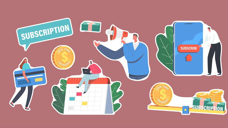 普及するサブスクリプションのイメージイラスト